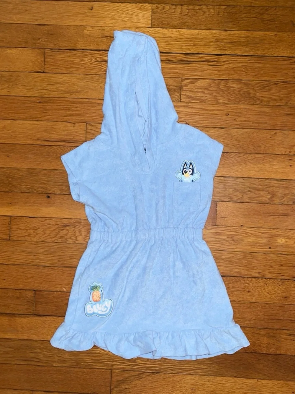 Disney Light Blue Hooded Kids Swim Coverup Dress